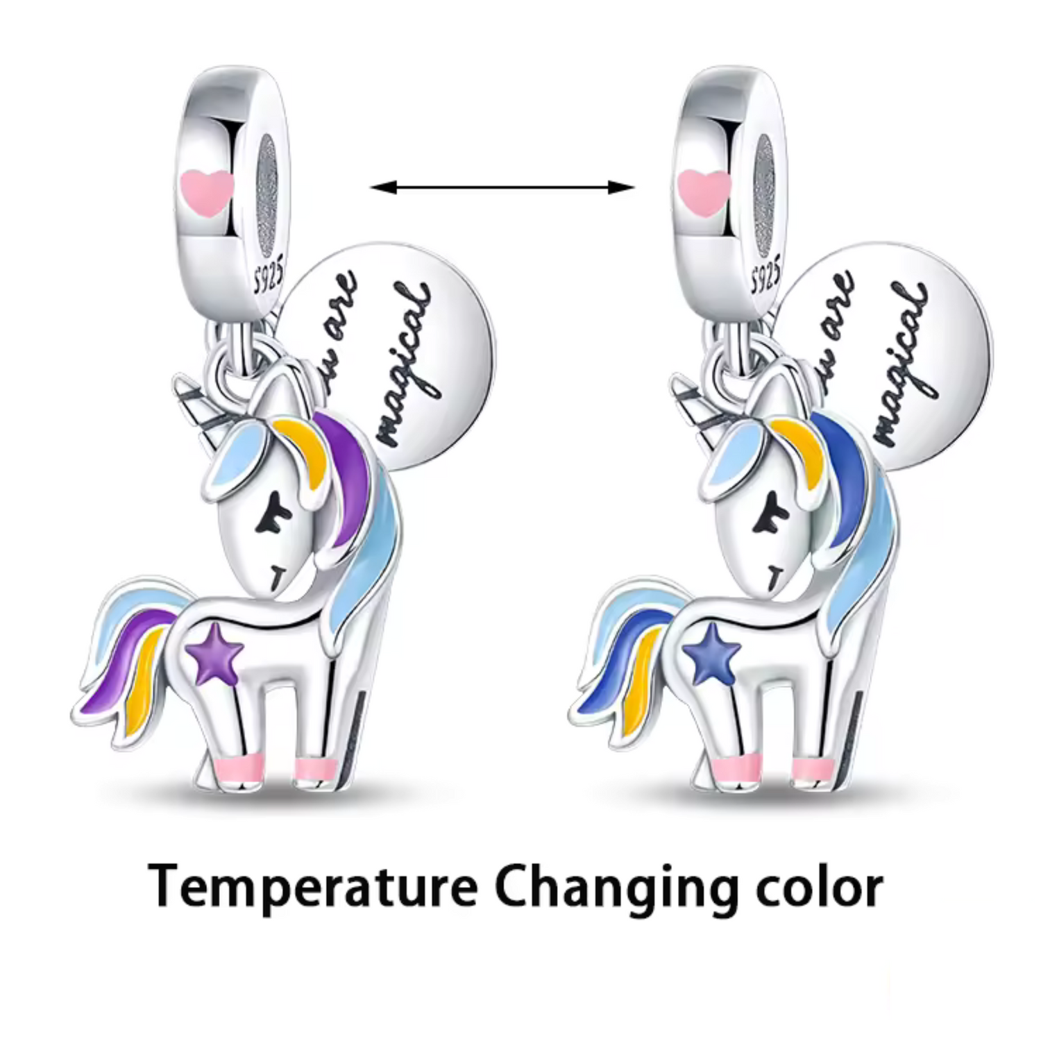 Charm Pendentif Licorne – "Glow with Heat"