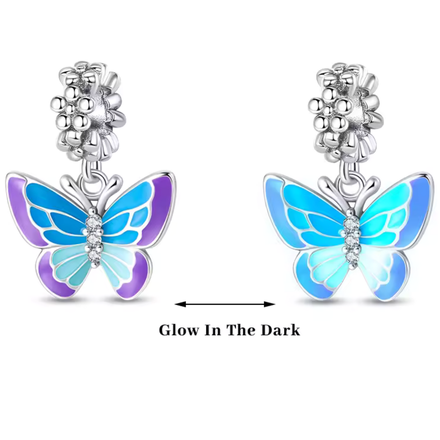 Charm Pendentif Papillon – "Glow in the Dark