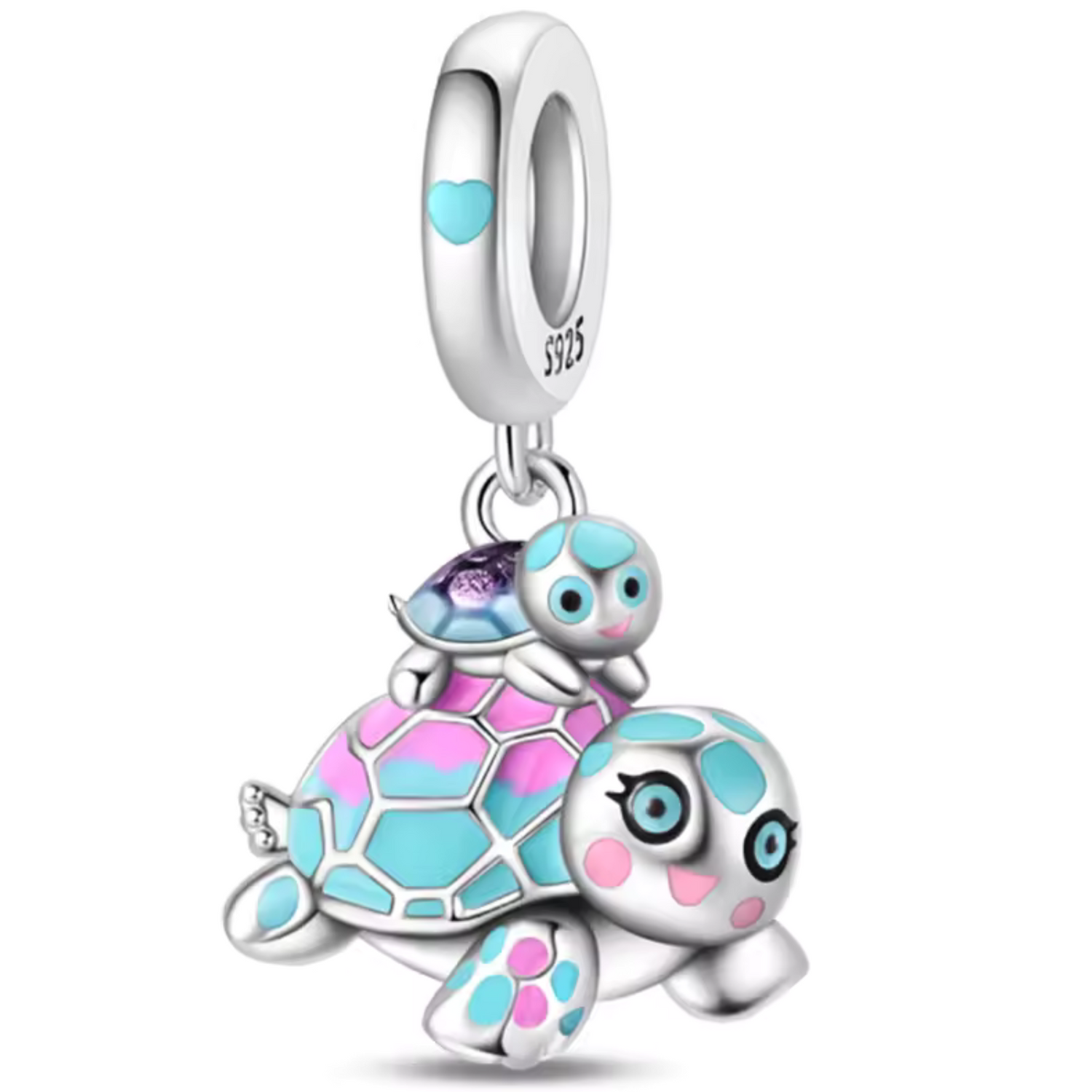 Charm Tortue avec Bébé – Tendresse et Protection Marine