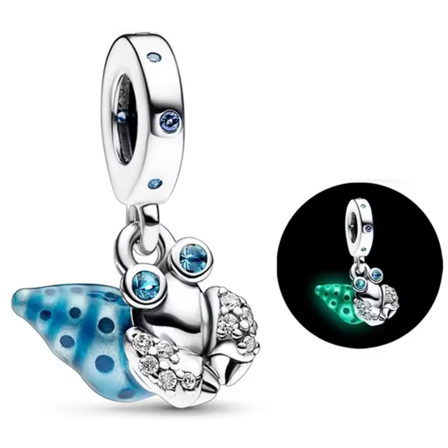 Charm pendentif bernard-l’hermite - "Glow in the Dark"
