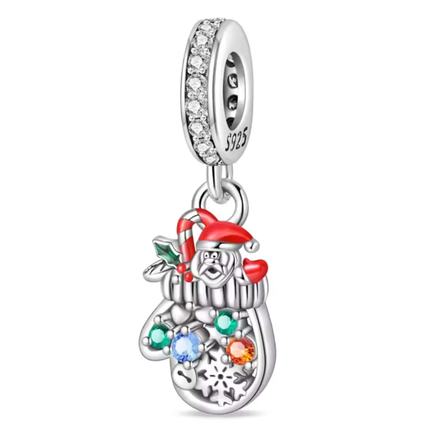 Charm Pendentif - Moufle de Noël Père Noël