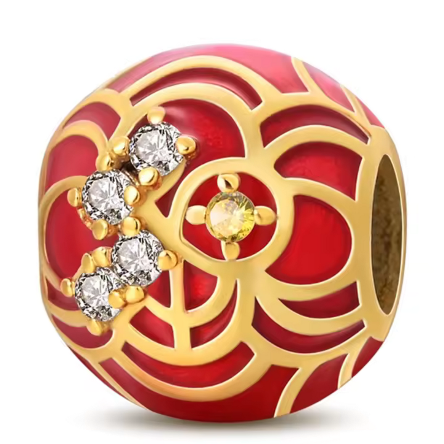 Charm Motif Traditionnel Rouge et Or