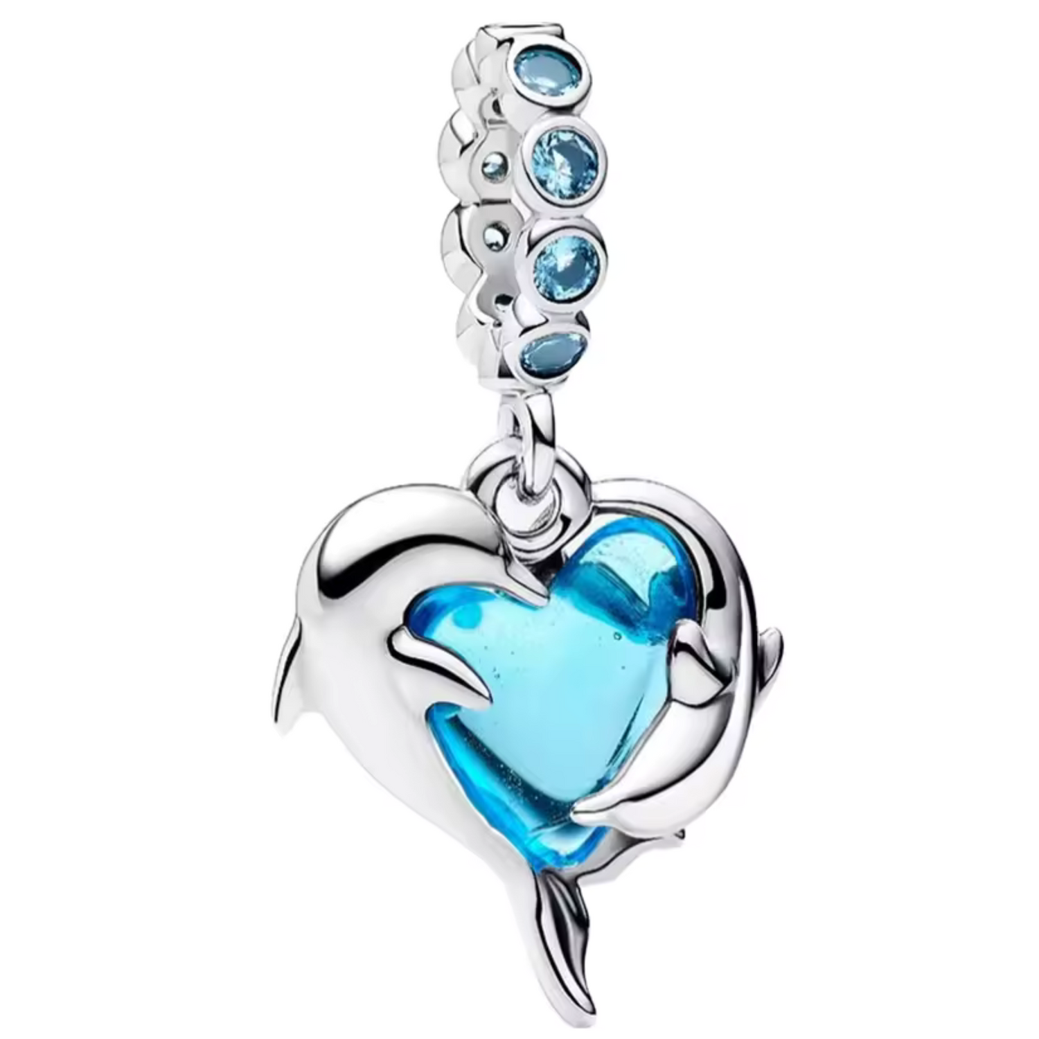 Charm Pendentif Dauphin sur Verre de Murano