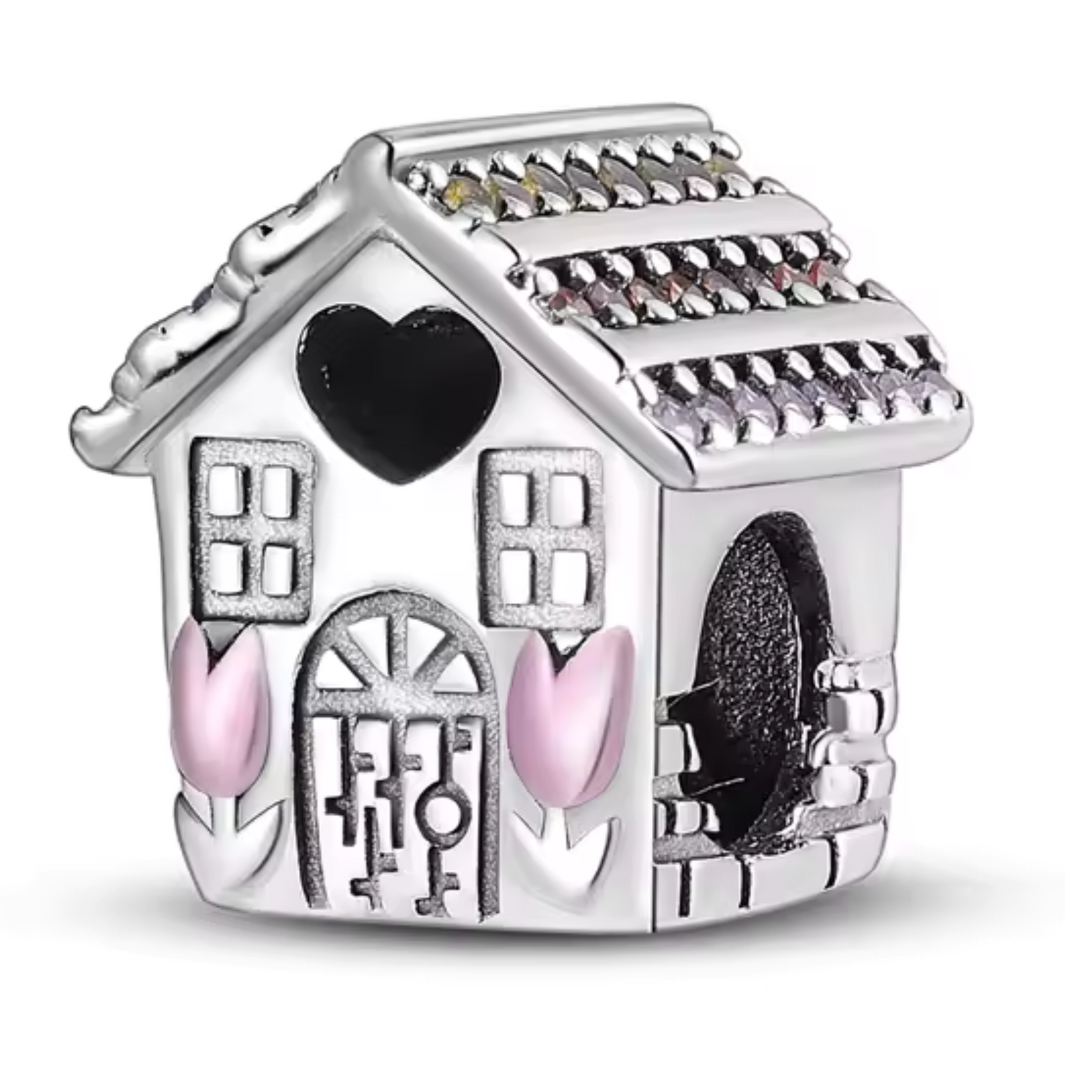 Charm Maison et Tulipes Roses – Chaleur et Douceur de Vivre