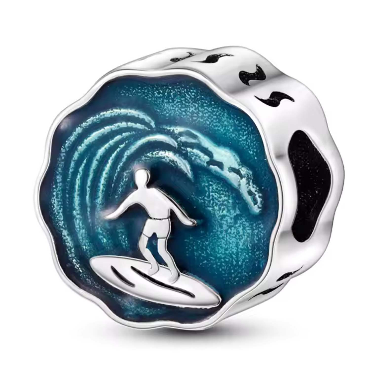 Charm Rond avec Surfeur