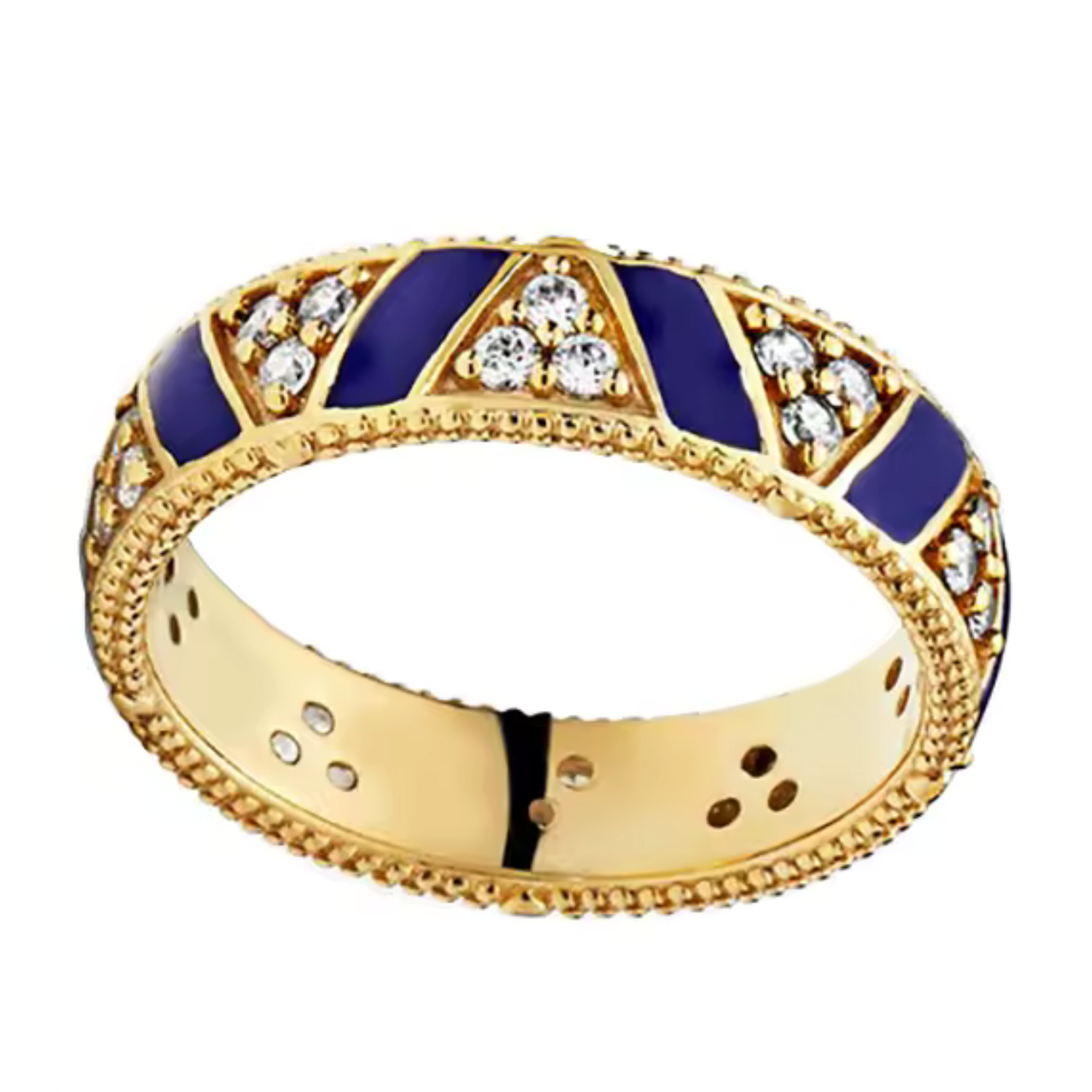 Bague Dorée Bleu Roi – Éclat Royal de Jasmine