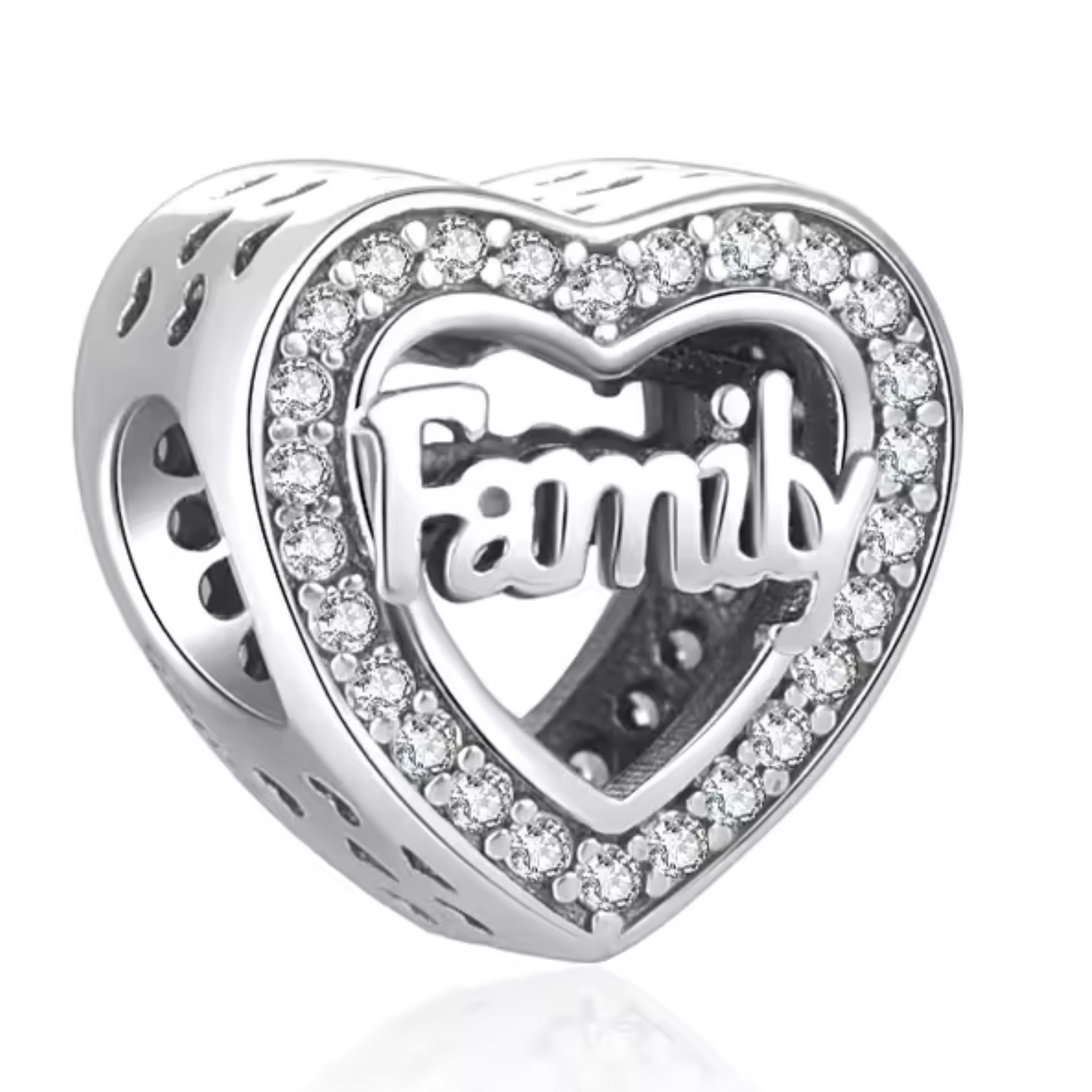 Charm Cœur "Family" – Amour et Lien Inébranlable