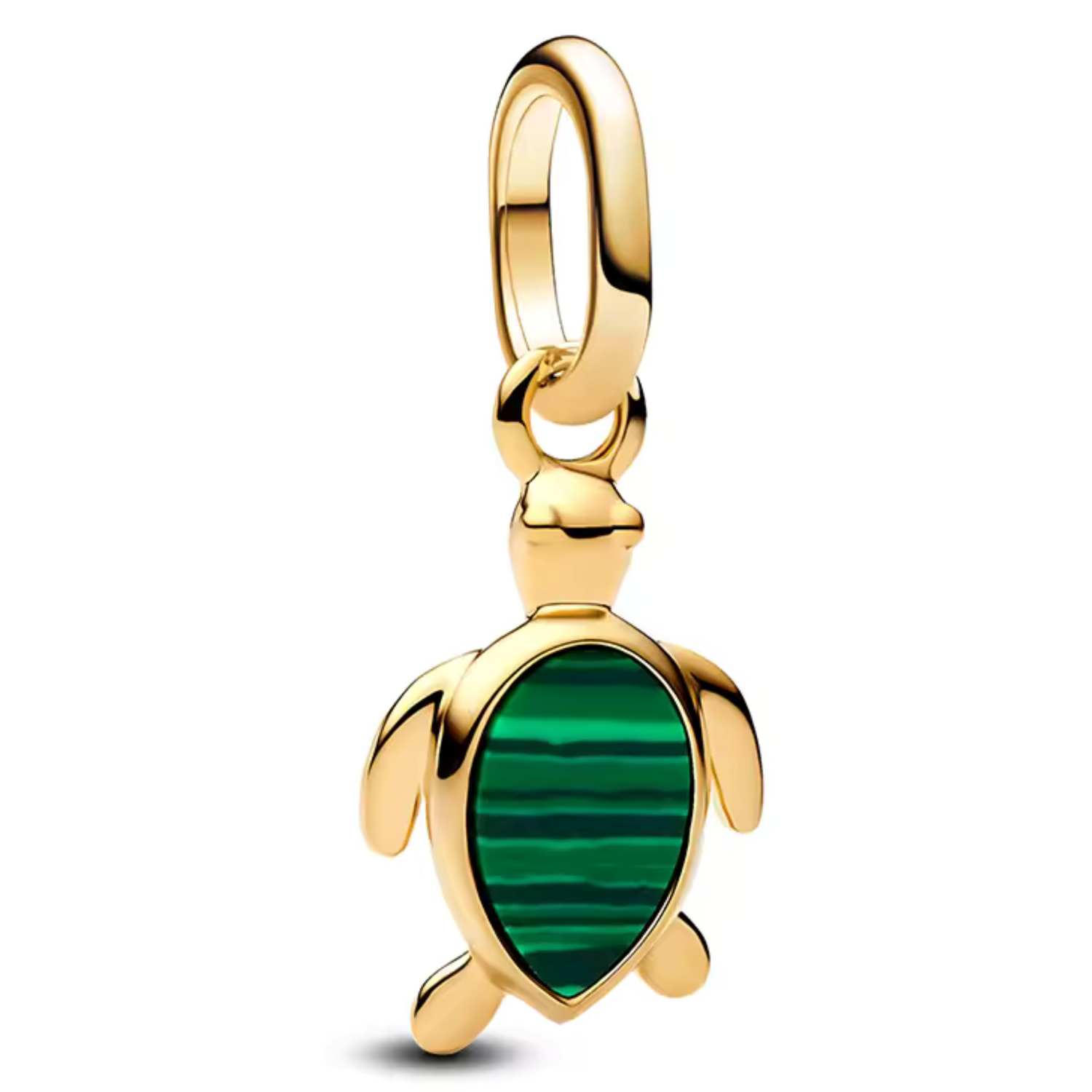 Charm Pendentif - Tortue Dorée à Carapace Verte