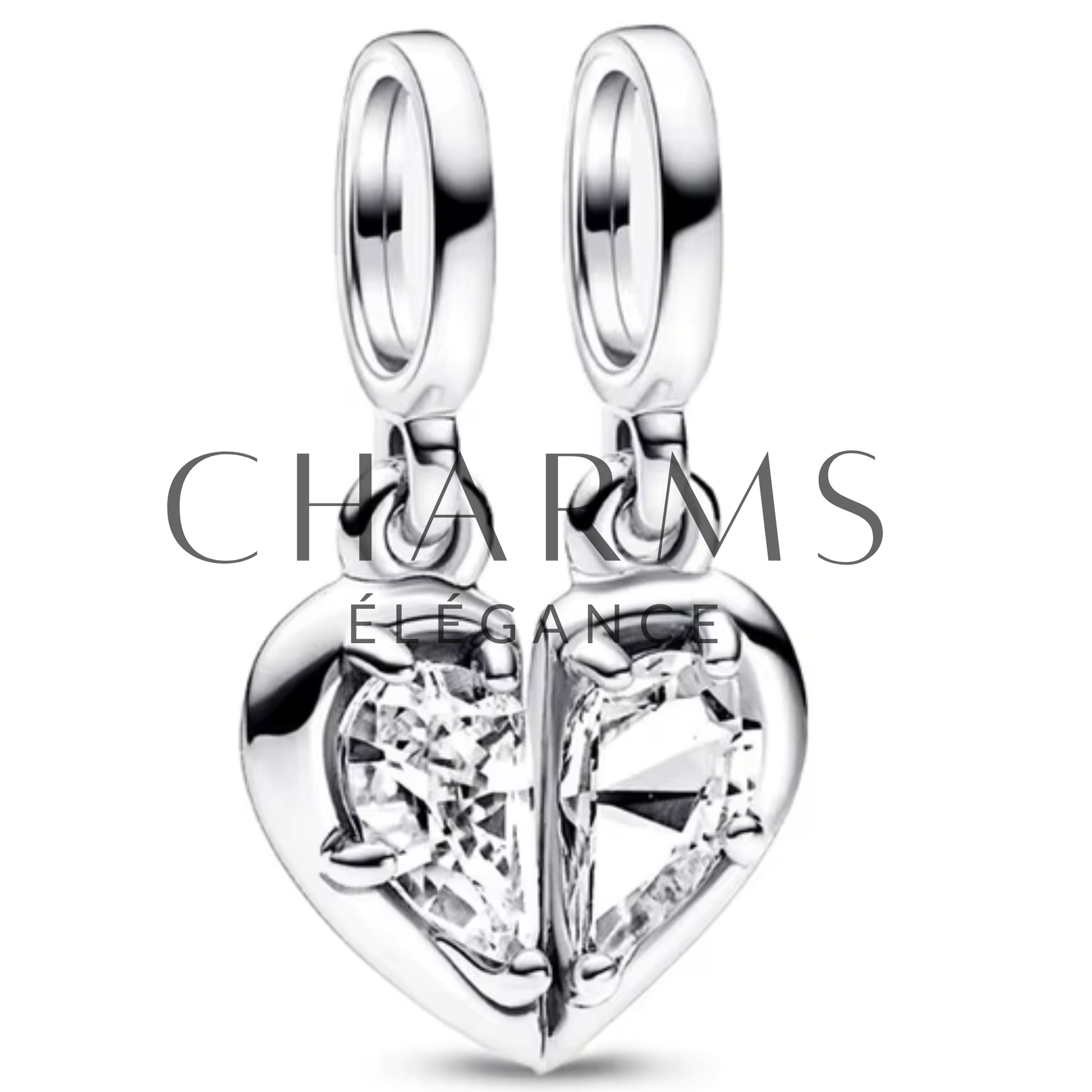 Charm à Partager Cœur Argenté - Charms Élégance
