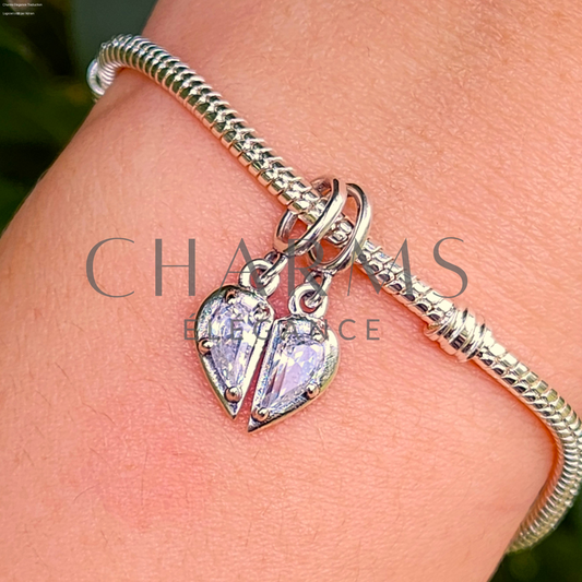 Charm à Partager Cœur Argenté - Charms Élégance