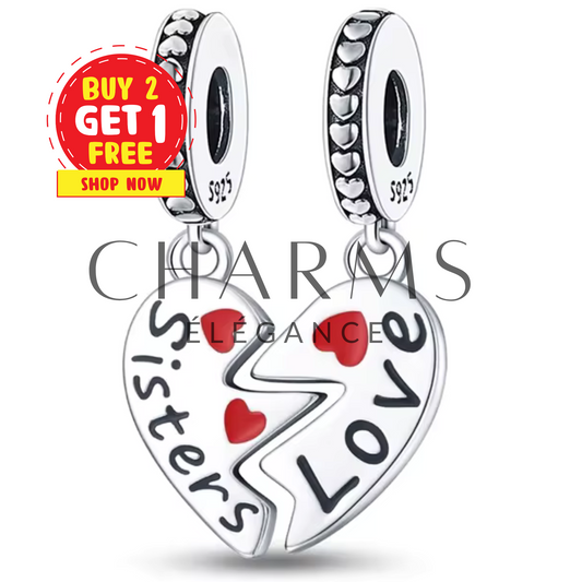 Charm à Partager Cœur Sister Love - Charms Élégance