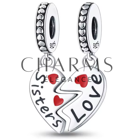 Charm à Partager Cœur Sister Love - Charms Élégance