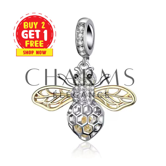 Charm - Abeille avec Aile Dorée - Charms Élégance