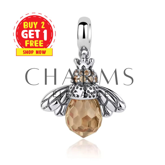 Charm - Abeille avec Pierre Orange - Charms Élégance