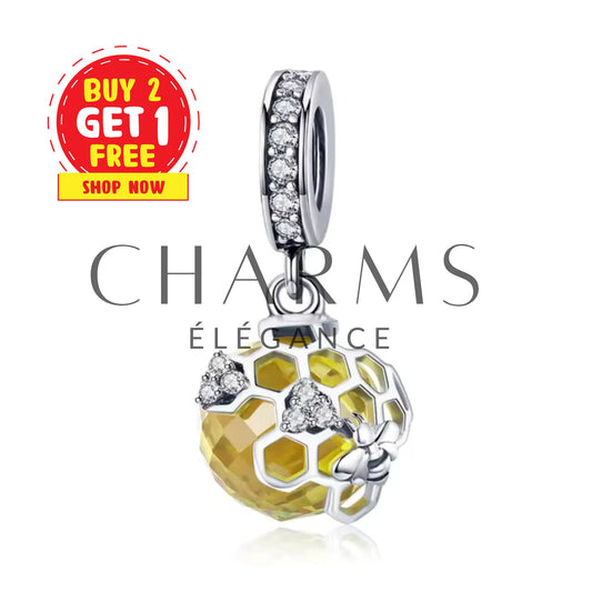 Charm - Alvéole Abeille Jaune - Charms Élégance