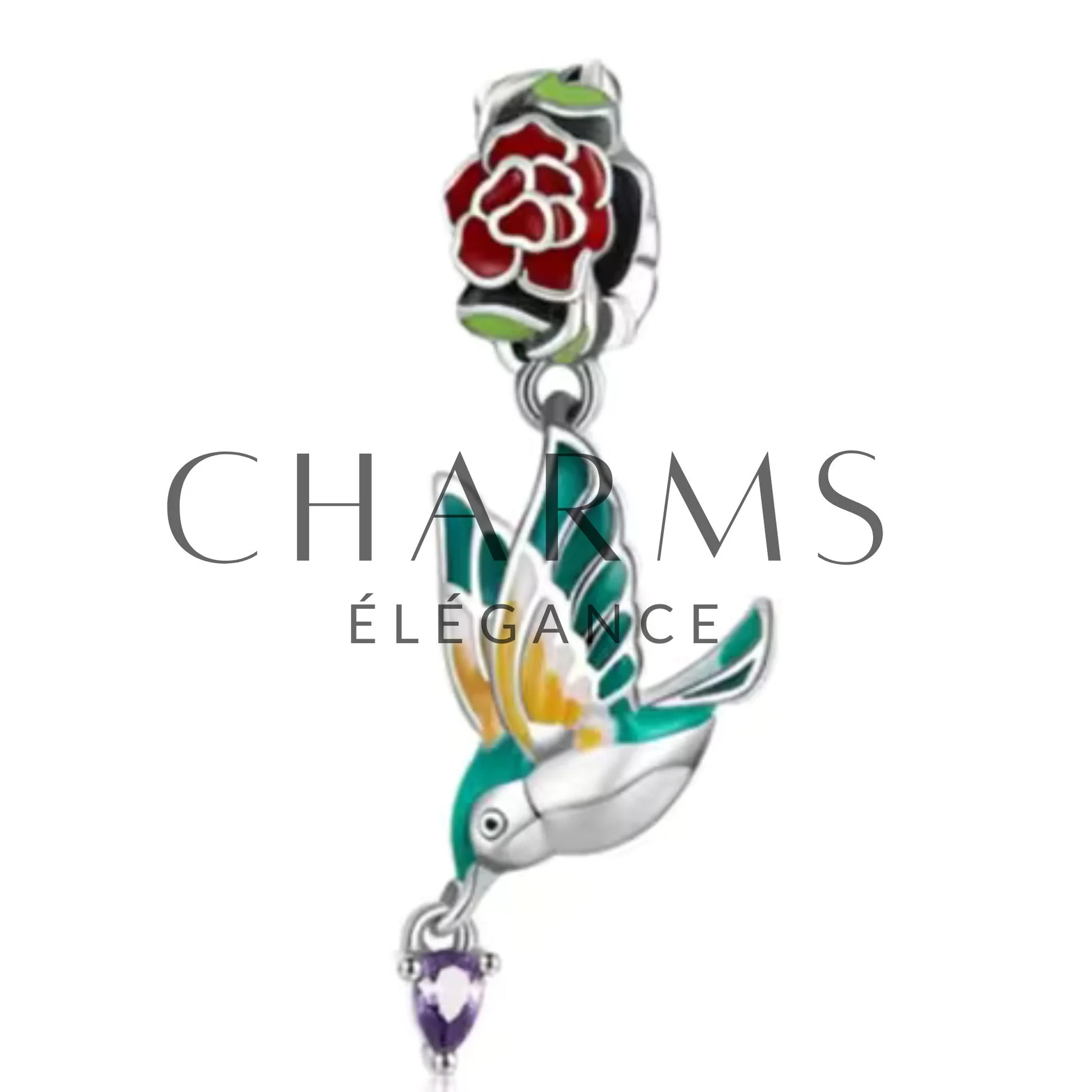 Charm - Colibri Pivoine - Charms Élégance