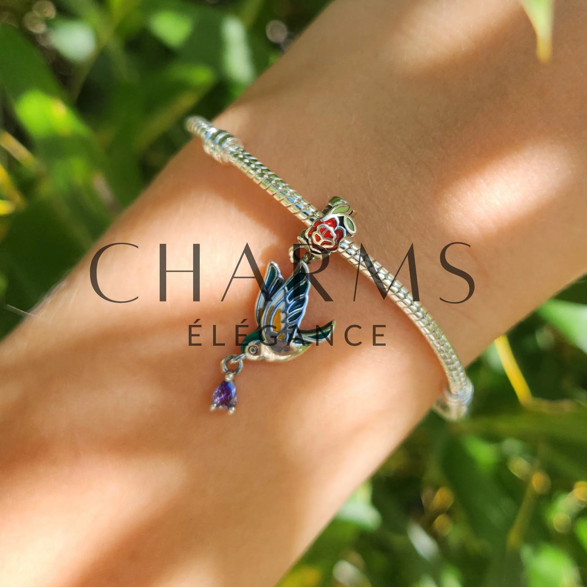 Charm - Colibri Pivoine - Charms Élégance