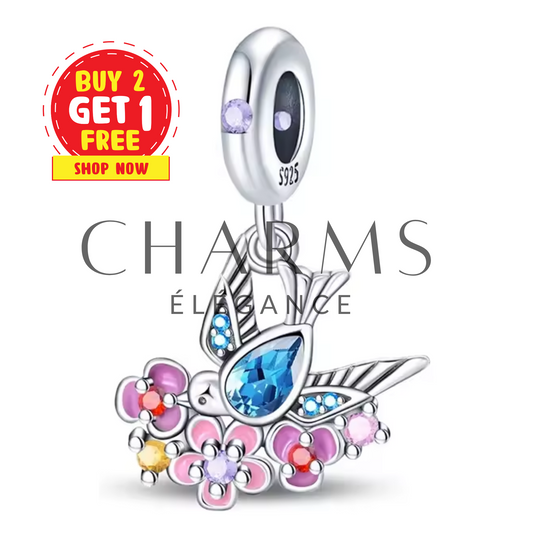 Charm Oiseau & Fleurs – Liberté et Beauté Naturelle - Charms Élégance