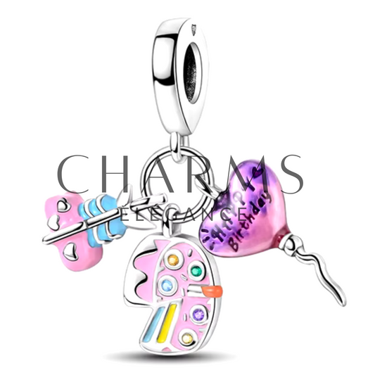 Charm "Happy Birthday" avec un Cadeau - Charms Élégance