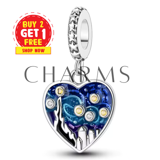 Charm Inspiré de "La Nuit Étoilée" de Van Gogh - Charms Élégance
