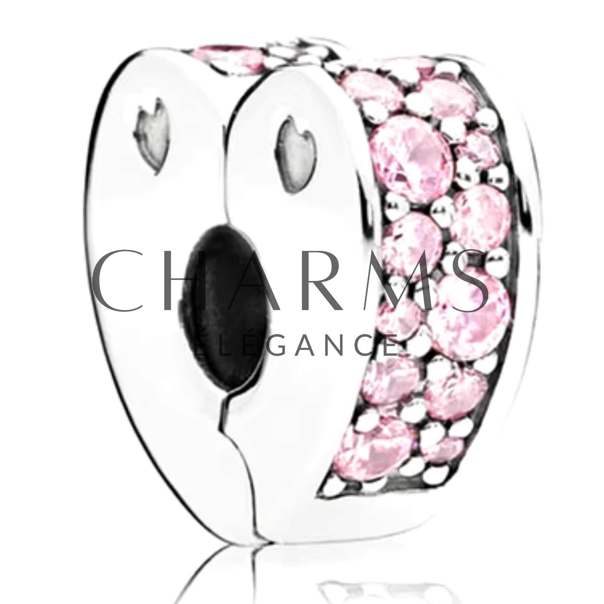 Charm Clips Cœur Rose - Charms Élégance
