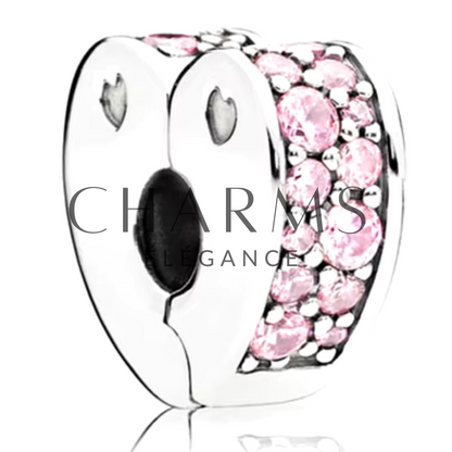 Charm Clips Cœur Rose - Charms Élégance