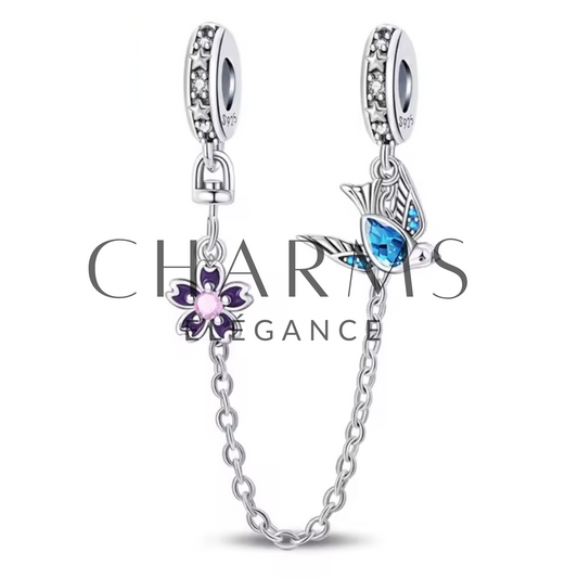 Charm Chaîne, Oiseau & Fleurs – Liberté et Élégance Naturelle - Charms Élégance