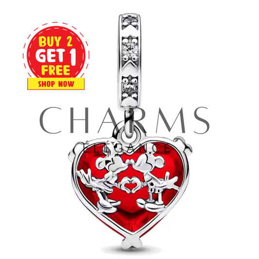 Charm Cœur Mickey & Minnie – L’Amour Magique - Charms Élégance