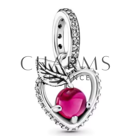 Charm Cœur & Pomme – L’Élégance Enchantée - Charms Élégance