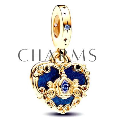 Charm Pendentif - Cœur Carrosse de Cendrillon | Disney - Charms Élégance