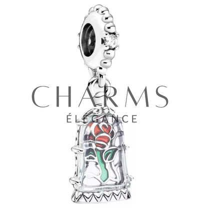 Charm Pendentif - La Belle et la Bête Rose Enchantée | Disney - Charms Élégance