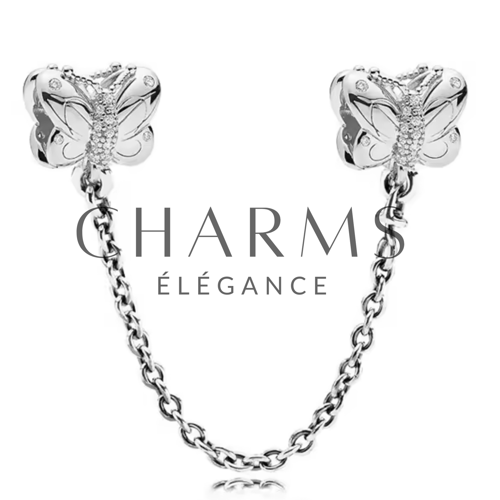 Charm Chaîne avec Papillons Argentés – Grâce et Légèreté - Charms Élégance