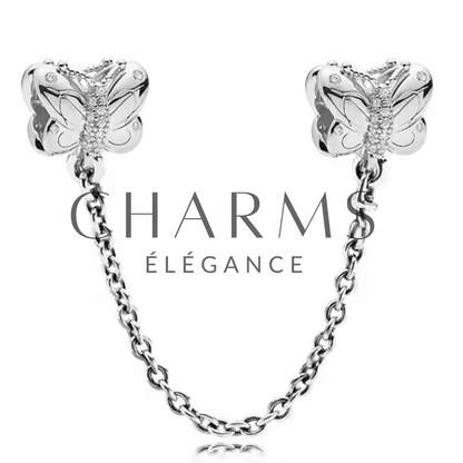 Charm Chaîne avec Papillons Argentés – Grâce et Légèreté - Charms Élégance