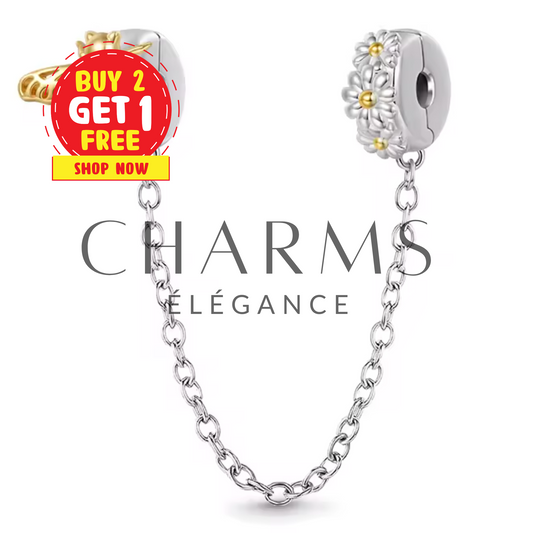 Charm Chaîne de Sécurité Abeille & Fleurs – Protection et Douceur Naturelle - Charms Élégance