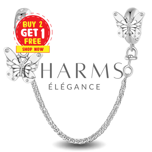 Charm Chaîne de Sécurité Deux Papillons - Charms Élégance