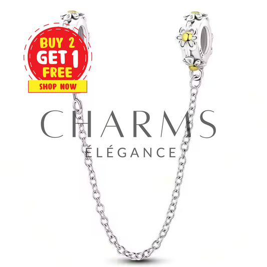 Charm Chaîne de Sécurité Fleurs Jaunes - Charms Élégance