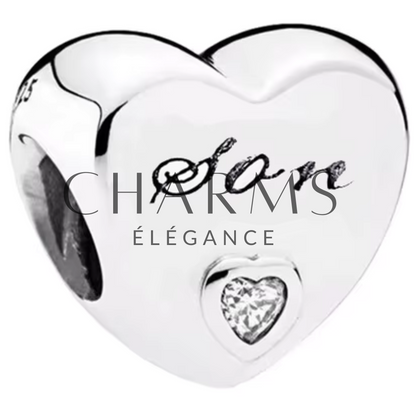 Charm Cœur Famille – 15 Designs au Choix - Charms Élégance