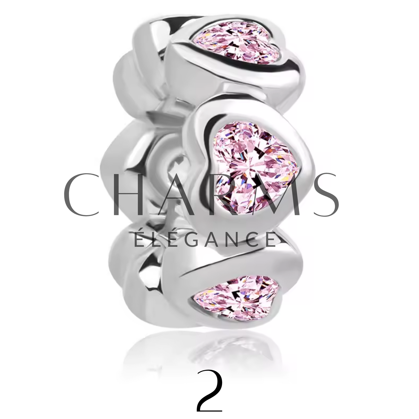 Charm Petits Cœurs Argentés ou Roses - Charms Élégance