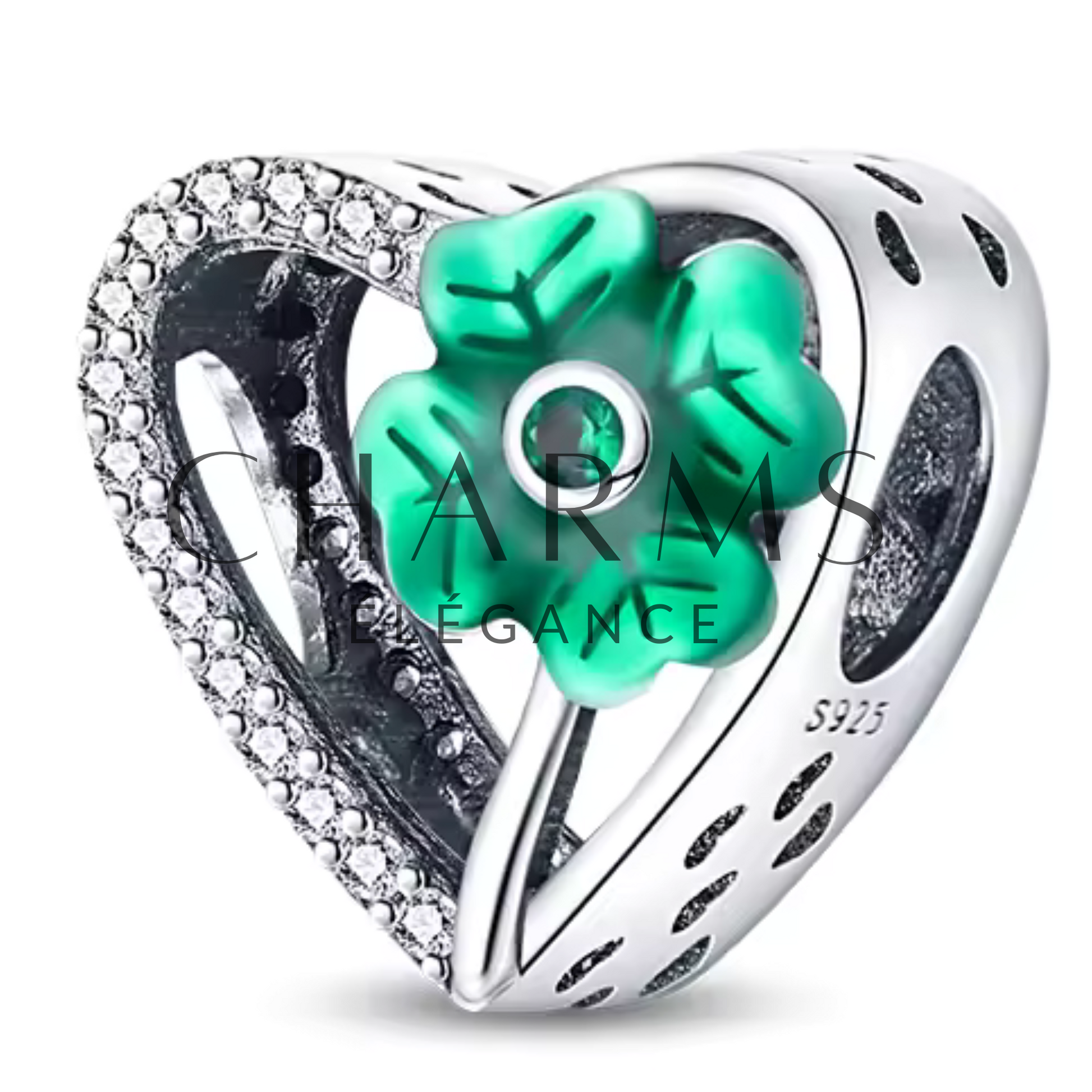 Charm Cœur et Trèfle – Amour et Chance Réunis - Charms Élégance