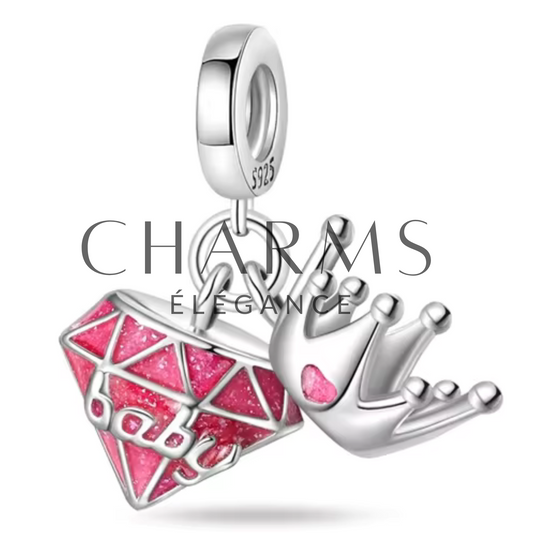 Charm Couronne avec Diamant - Charms Élégance