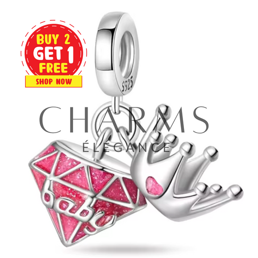 Charm Couronne avec Diamant - Charms Élégance