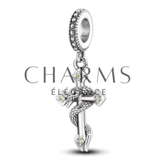 Charm Croix avec Serpent - Charms Élégance