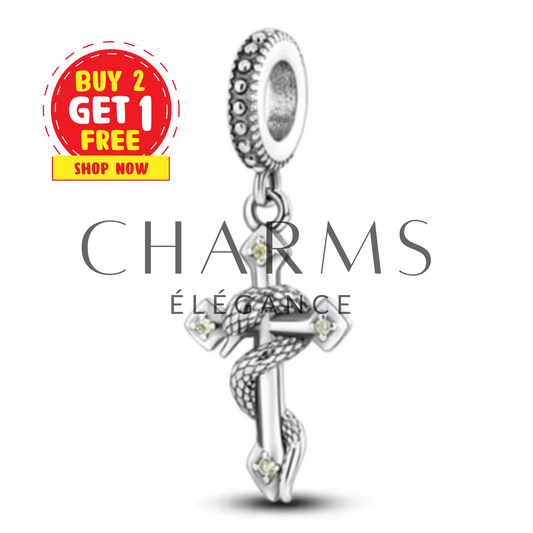 Charm Croix avec Serpent - Charms Élégance