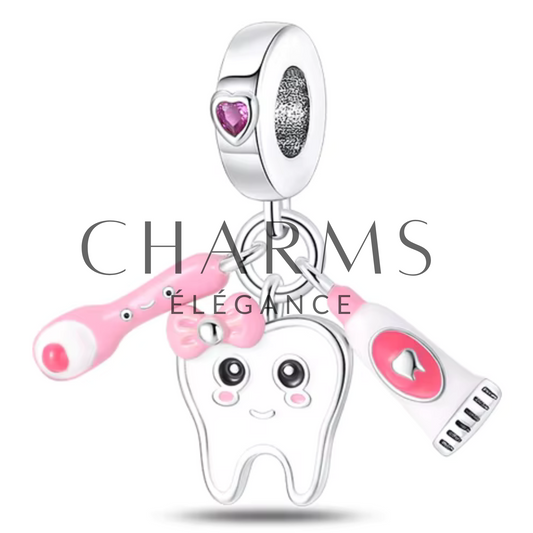 Charm Dent avec Brosse à Dents et Dentifrice - Charms Élégance