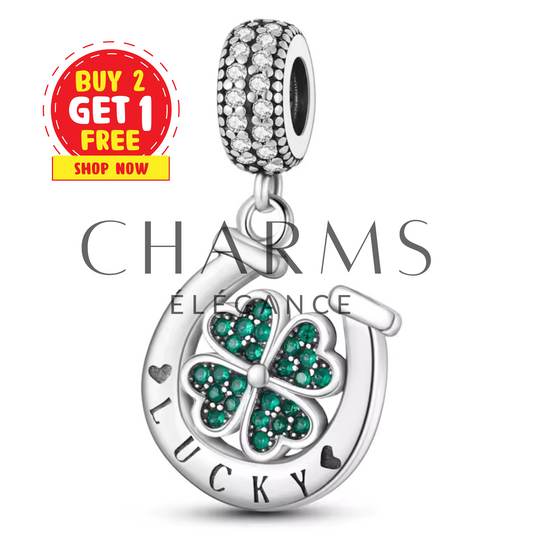 Charm Fer à Cheval et Trèfle – Double Porte-Bonheur - Charms Élégance