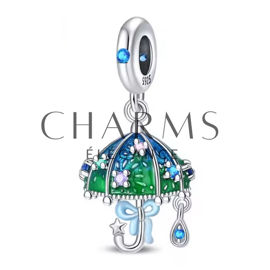 Charm Parapluie Bleu et Vert - Charms Élégance