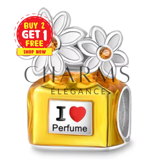 Charm - Parfum Jaune avec Inscription "I Love Perfume" - Charms Élégance