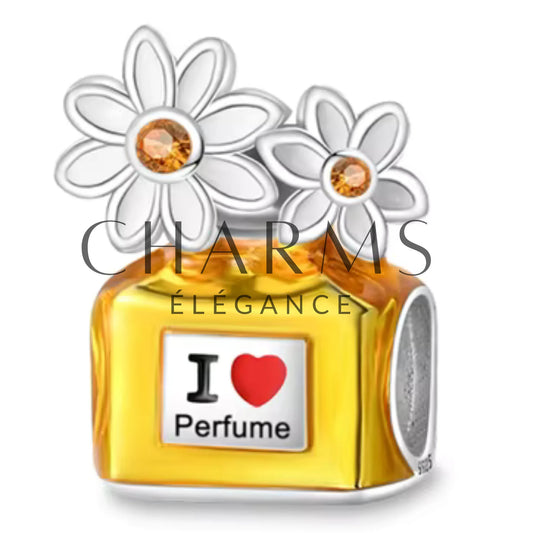 Charm - Parfum Jaune avec Inscription "I Love Perfume" - Charms Élégance