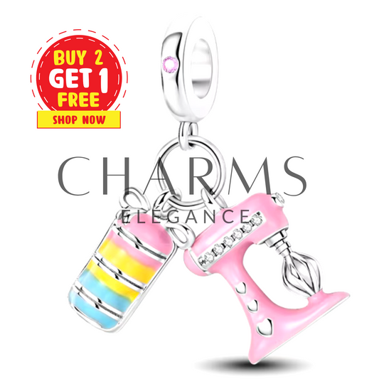 Charm Robot à Pâtisserie avec Macarons - Charms Élégance