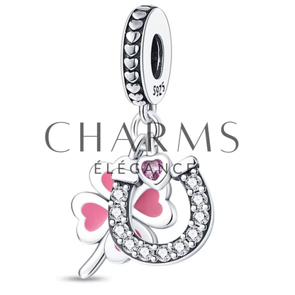 Charm Trèfle à 4 Feuilles avec un Fer à Cheval - Charms Élégance